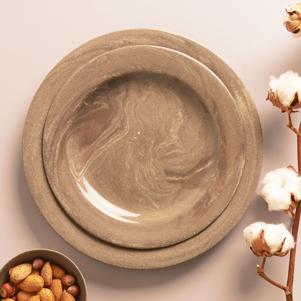 Everyday plates - DOWN TO EARTH Plate Set - ESMA DEREBOY HANDMADE PORCELAIN