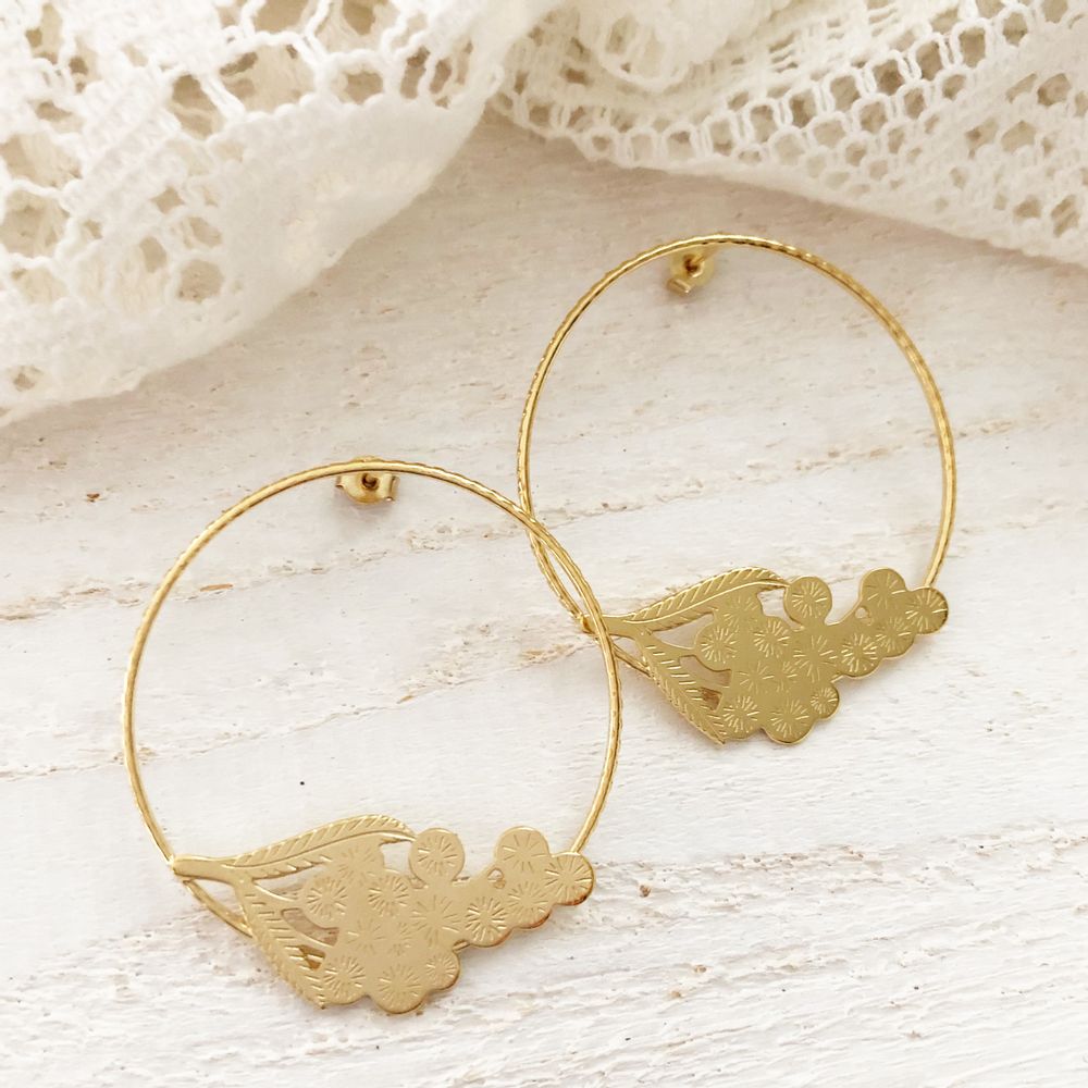 Bijoux - Boucles d'oreilles Mimosa fleur - JOUR DE MISTRAL