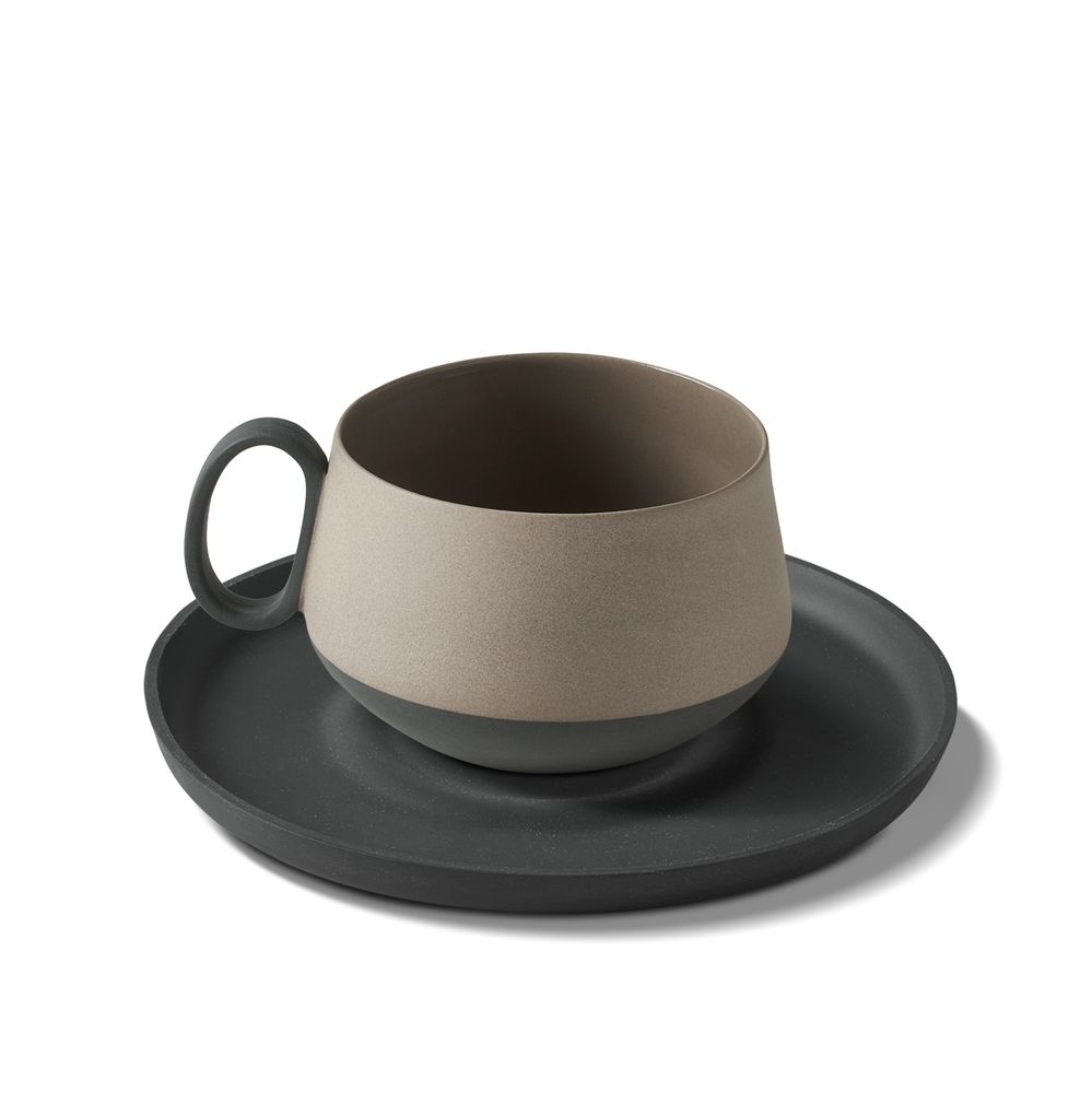 Assiettes au quotidien - TUBE Tasse à thé double couleur - ESMA DEREBOY HANDMADE PORCELAIN