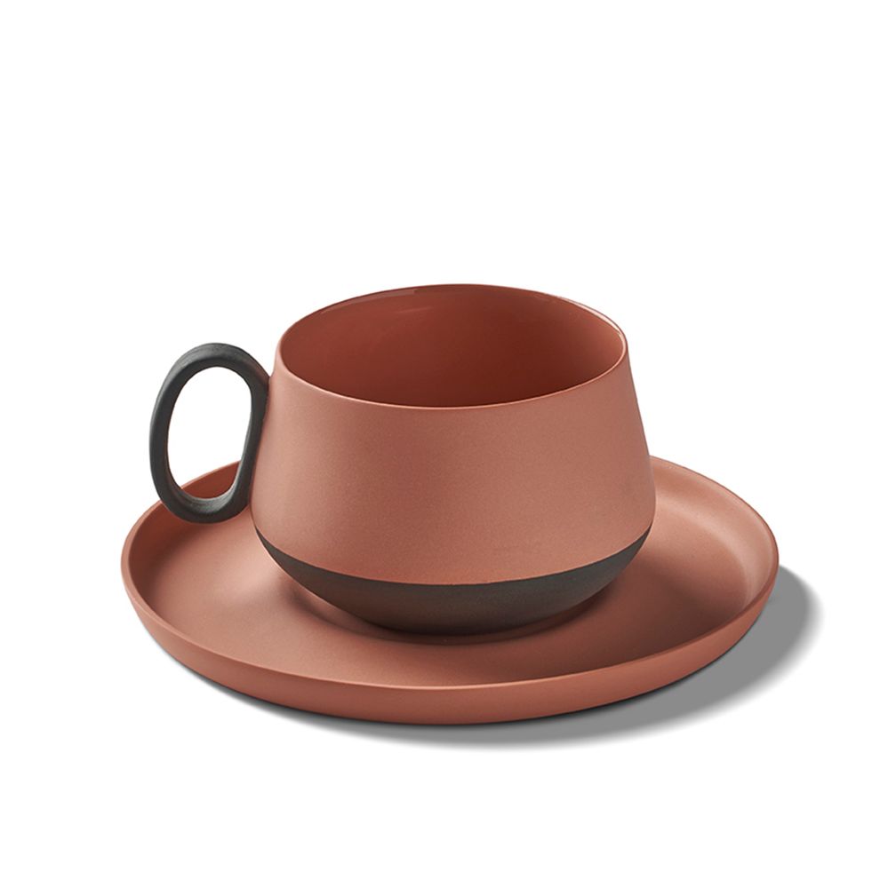 Assiettes au quotidien - TUBE Tasse à thé double couleur - ESMA DEREBOY HANDMADE PORCELAIN