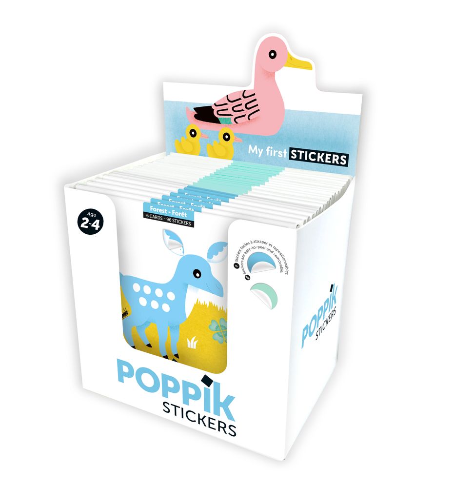 Childcare accessories - Cards + stickers - FOREST ANIMALS - POPPIK - BAYARD JEUNESSE