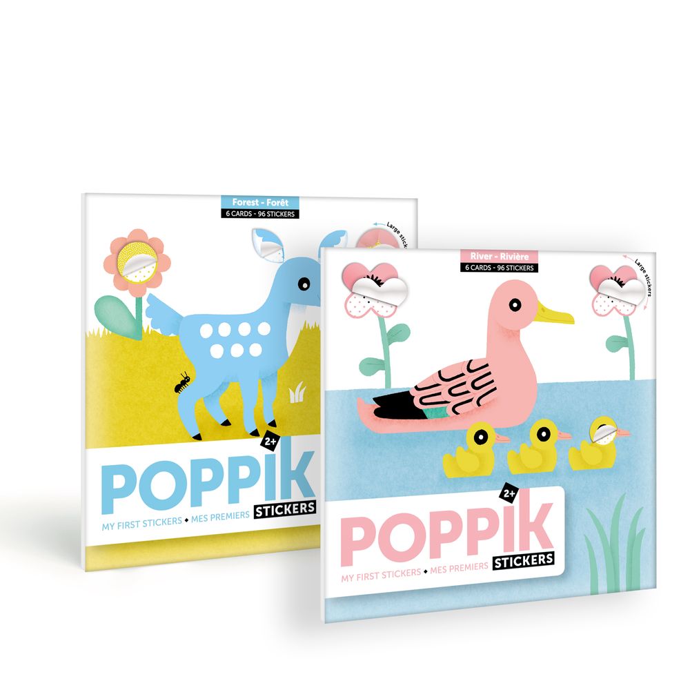 Childcare accessories - Cards + stickers - FOREST ANIMALS - POPPIK - BAYARD JEUNESSE