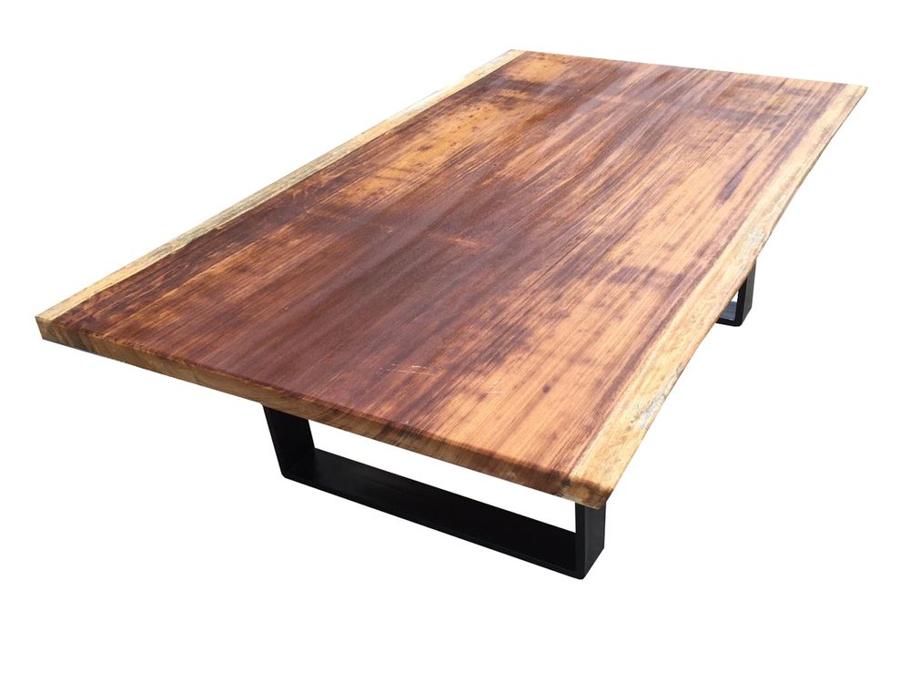 Tables pour hôtels - Table exotique plateau en bois iroco (option personnalisée) - LIVING MEDITERANEO