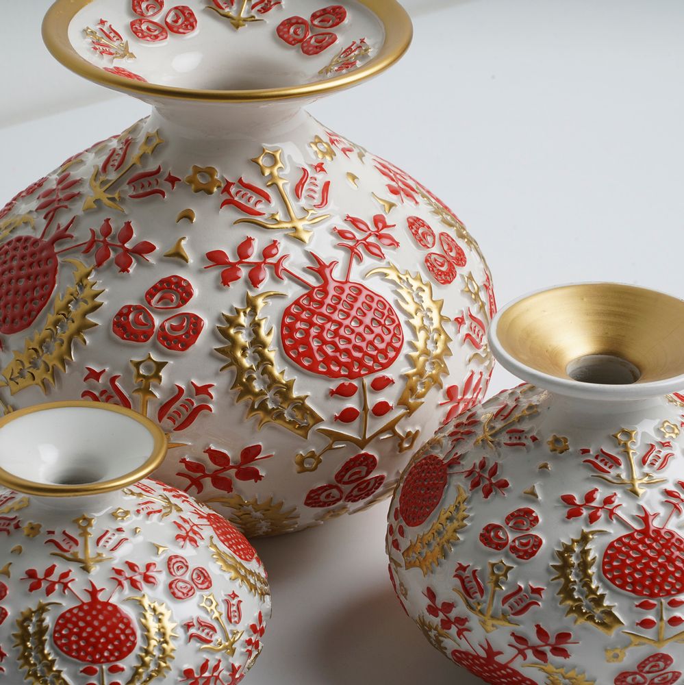 Vases - LEVNALEVN Pomegranate Vase - ESMA DEREBOY HANDMADE CERAMIC