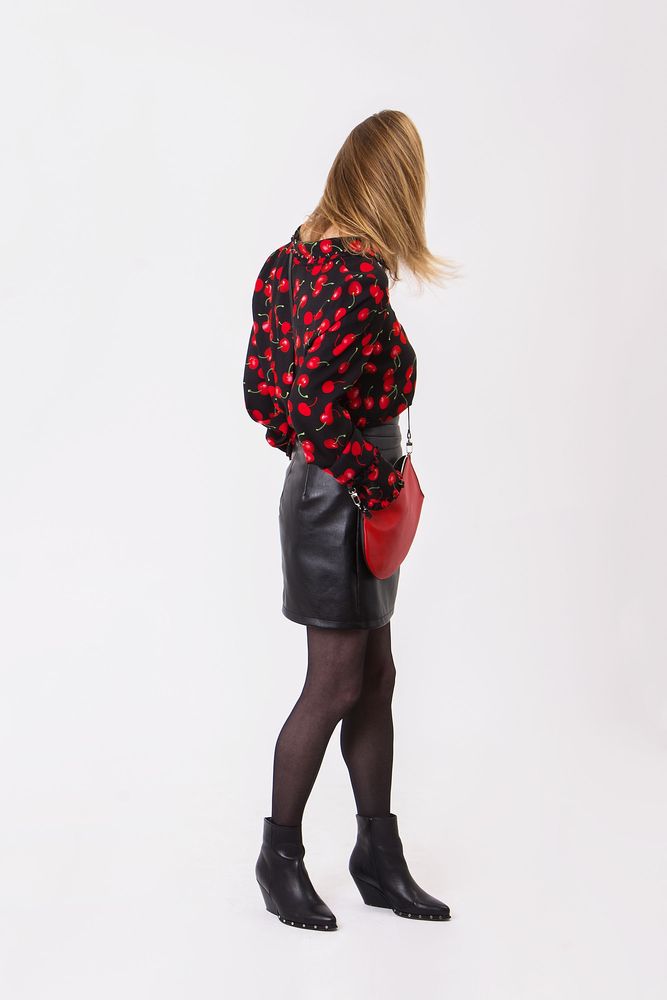 Cadeaux - Zip Maxi Blood - Sac en bandoulière zippée en cuir rouge et noir - MLS-MARIELAURENCESTEVIGNY