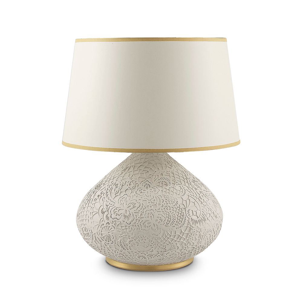 Outdoor table lamps - Lace Patterned Ceramic Table Lamp - ESMA DEREBOY HANDMADE CERAMIC