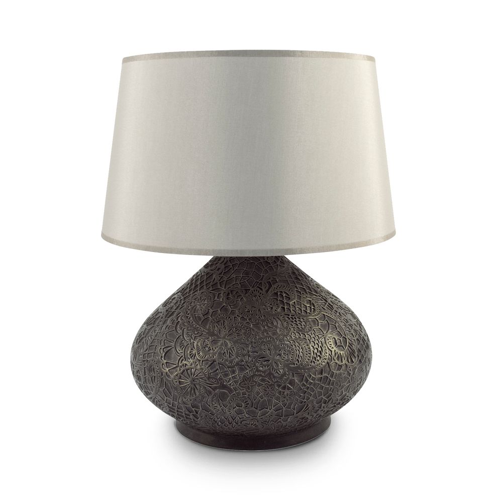 Outdoor table lamps - Lace Patterned Ceramic Table Lamp - ESMA DEREBOY HANDMADE CERAMIC