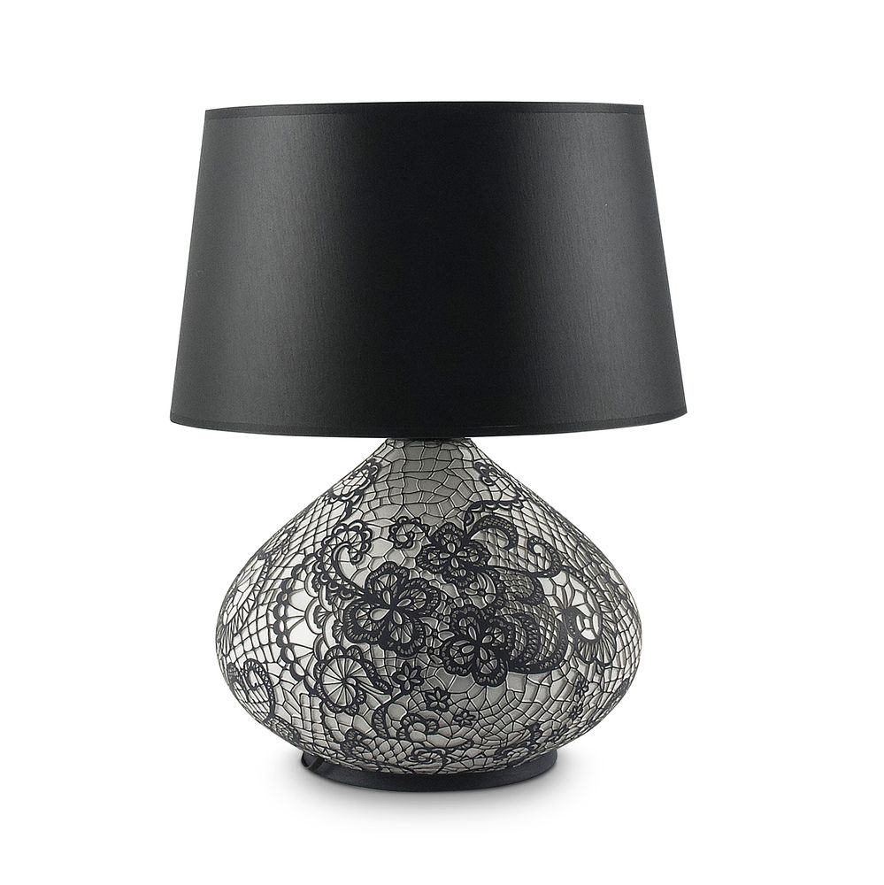 Outdoor table lamps - Lace Patterned Ceramic Table Lamp - ESMA DEREBOY HANDMADE CERAMIC