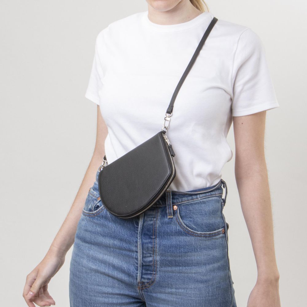 Pochettes - Pocket Maxi Ebony - Portefeuille en cuir avec sangle amovible et doublure protection RFID - MLS-MARIELAURENCESTEVIGNY
