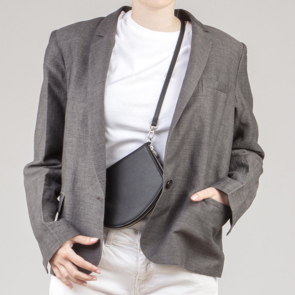 Pochettes - Pocket Maxi Ebony - Portefeuille en cuir avec sangle amovible et doublure protection RFID - MLS-MARIELAURENCESTEVIGNY