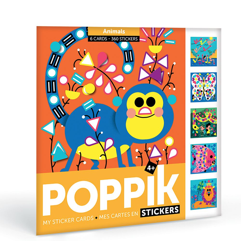 Children's arts and crafts - Cards + 360 stickers - TROPICAL - POPPIK - BAYARD JEUNESSE