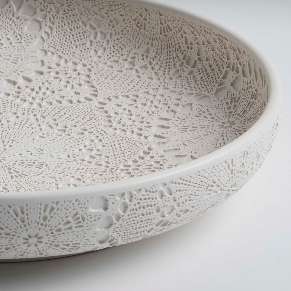 Ceramic - SAF Lace Patterned Bowl - ESMA DEREBOY HANDMADE CERAMIC