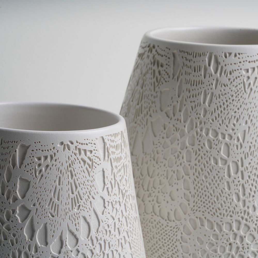 Vases - Ensemble de vase à motif dentelle SAF - ESMA DEREBOY HANDMADE CERAMIC