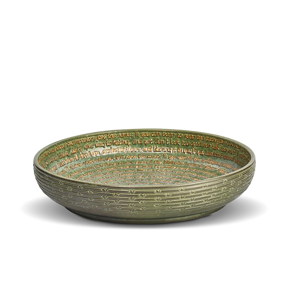 Ceramic - IF Poem Patterned Vase and Bowl - ESMA DEREBOY HANDMADE CERAMIC