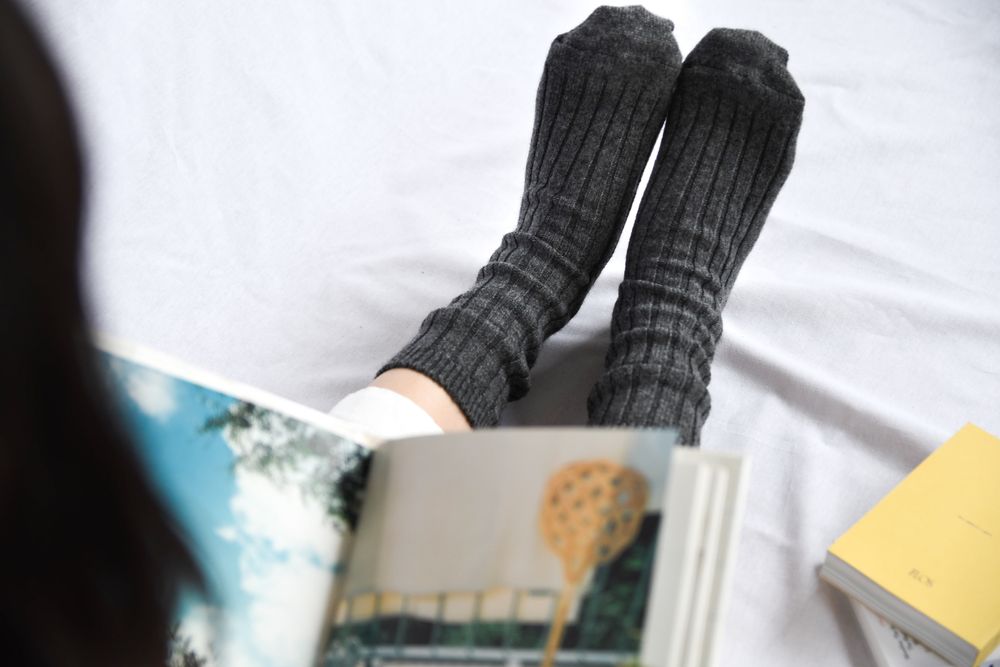 Socks - CASHMERE RIBBED SOCKS - NISHIGUCHI KUTSUSHITA