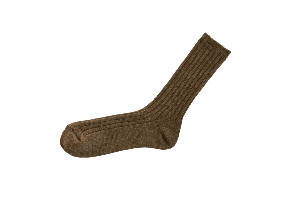 Socks - CASHMERE RIBBED SOCKS - NISHIGUCHI KUTSUSHITA