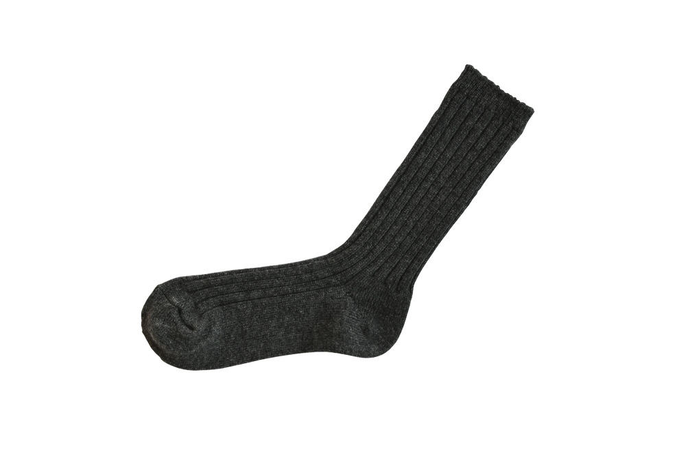 Socks - CASHMERE RIBBED SOCKS - NISHIGUCHI KUTSUSHITA