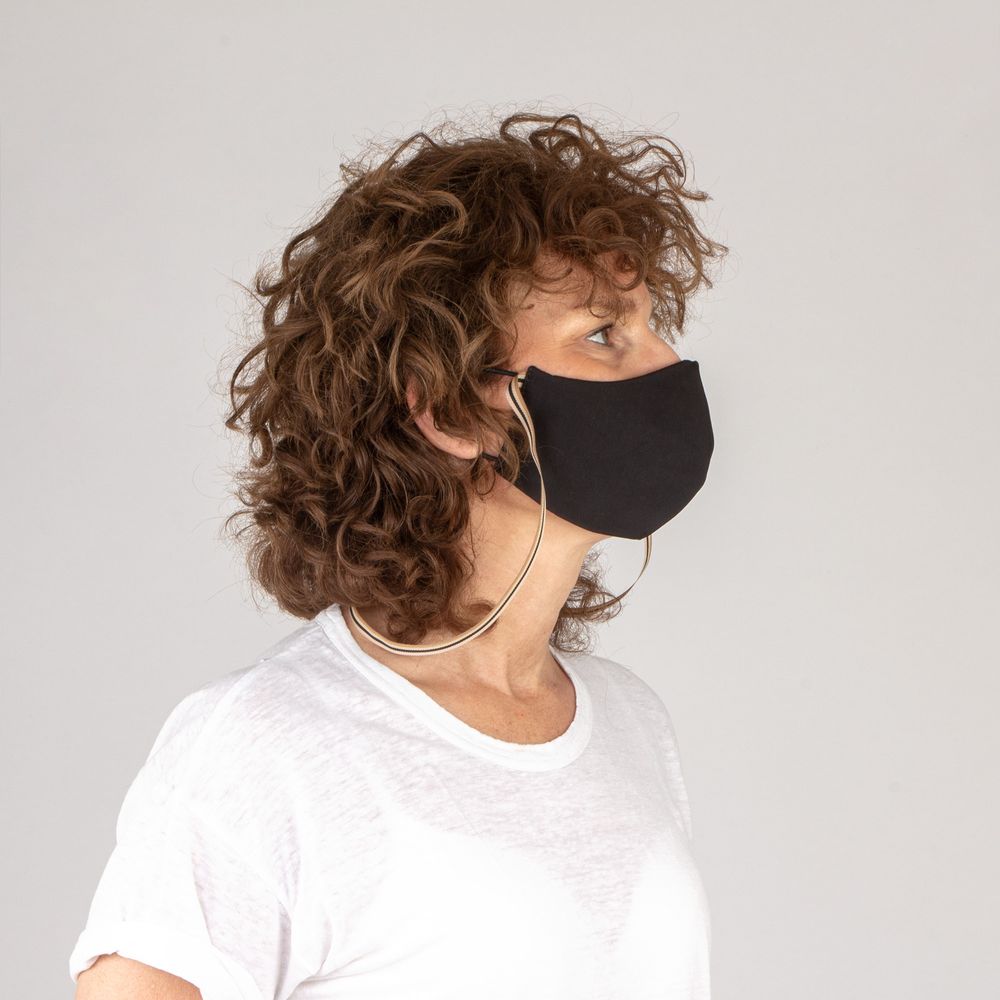 Accessoires de voyage - Pocket mask black -Accessoire pour le visage masque en tissus unisexe - Noir uni - MLS-MARIELAURENCESTEVIGNY