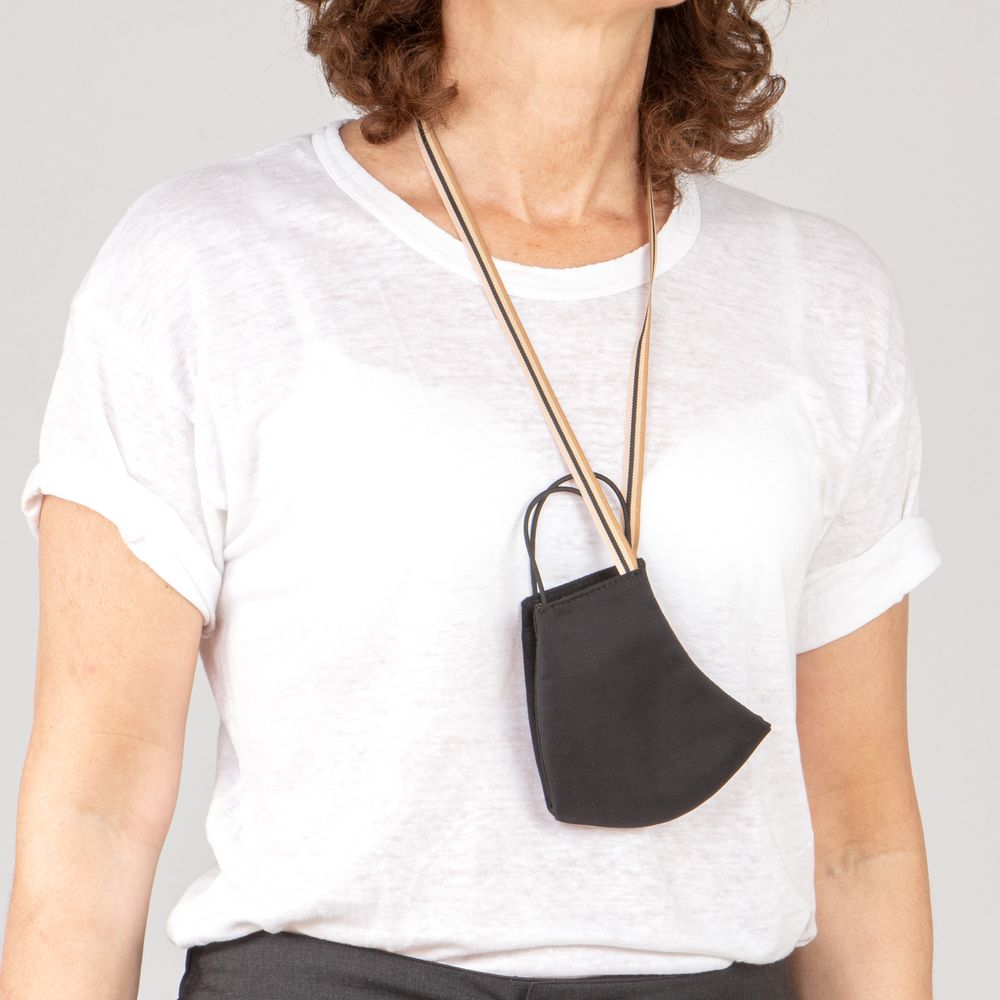 Accessoires de voyage - Pocket mask black -Accessoire pour le visage masque en tissus unisexe - Noir uni - MLS-MARIELAURENCESTEVIGNY