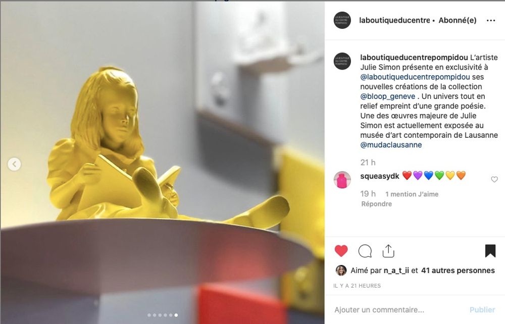Objets de décoration - FIGURINE RESINE colori Jaune - The Girl & the Book  - BLOOP