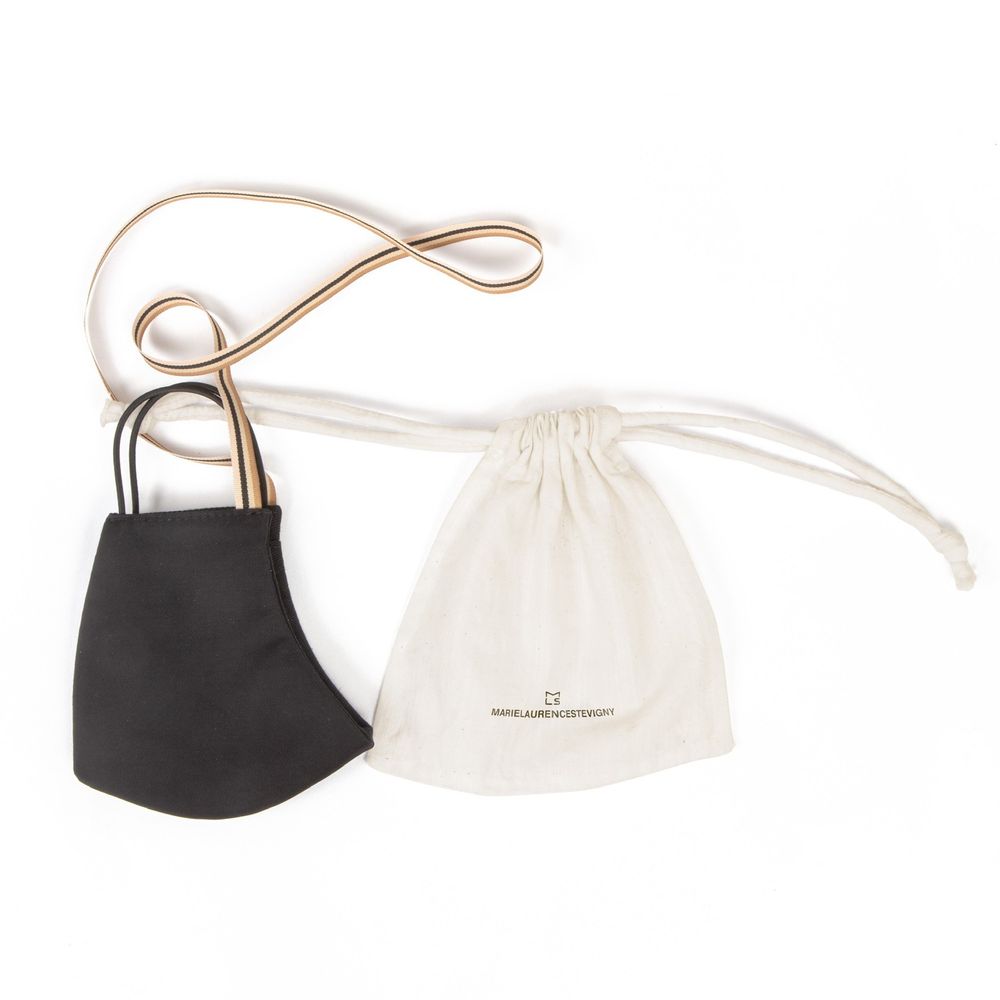 Gifts - Unisex designer face mask accessory - Black with Star Swarovski crystals. - MLS-MARIELAURENCESTEVIGNY
