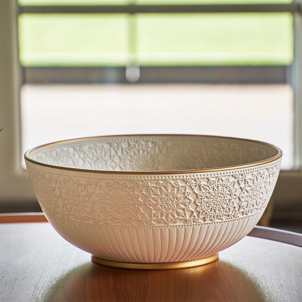 Decorative objects - GELIN Lace Patterned Ceramic Bowl - ESMA DEREBOY HANDMADE CERAMIC