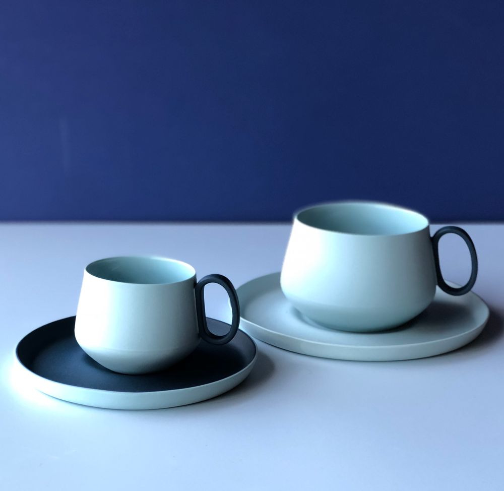 Tea and coffee accessories - TUBE single color tea cup - ESMA DEREBOY HANDMADE PORCELAIN
