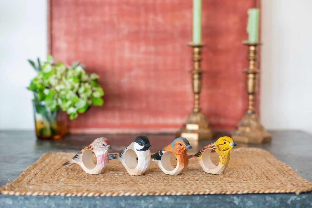 Tea and coffee accessories - Wooden Napkin Rings - WILDLIFE GARDEN