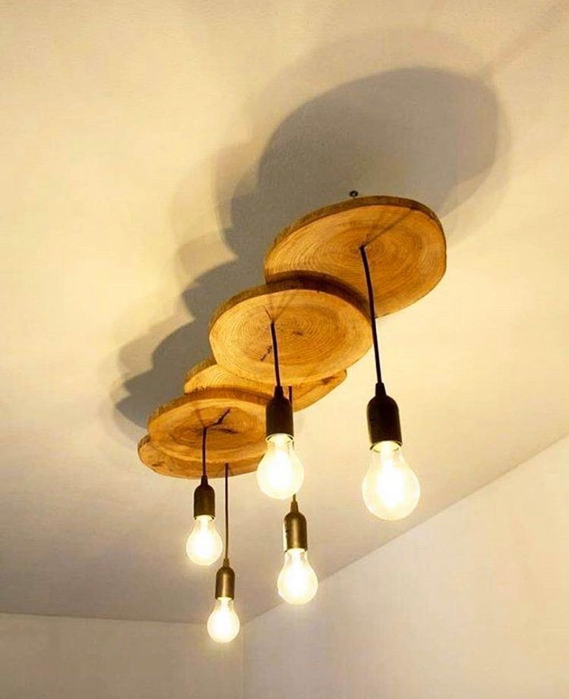 Pièces uniques - Lustre en bois massif, sapin - MASIV_WOOD