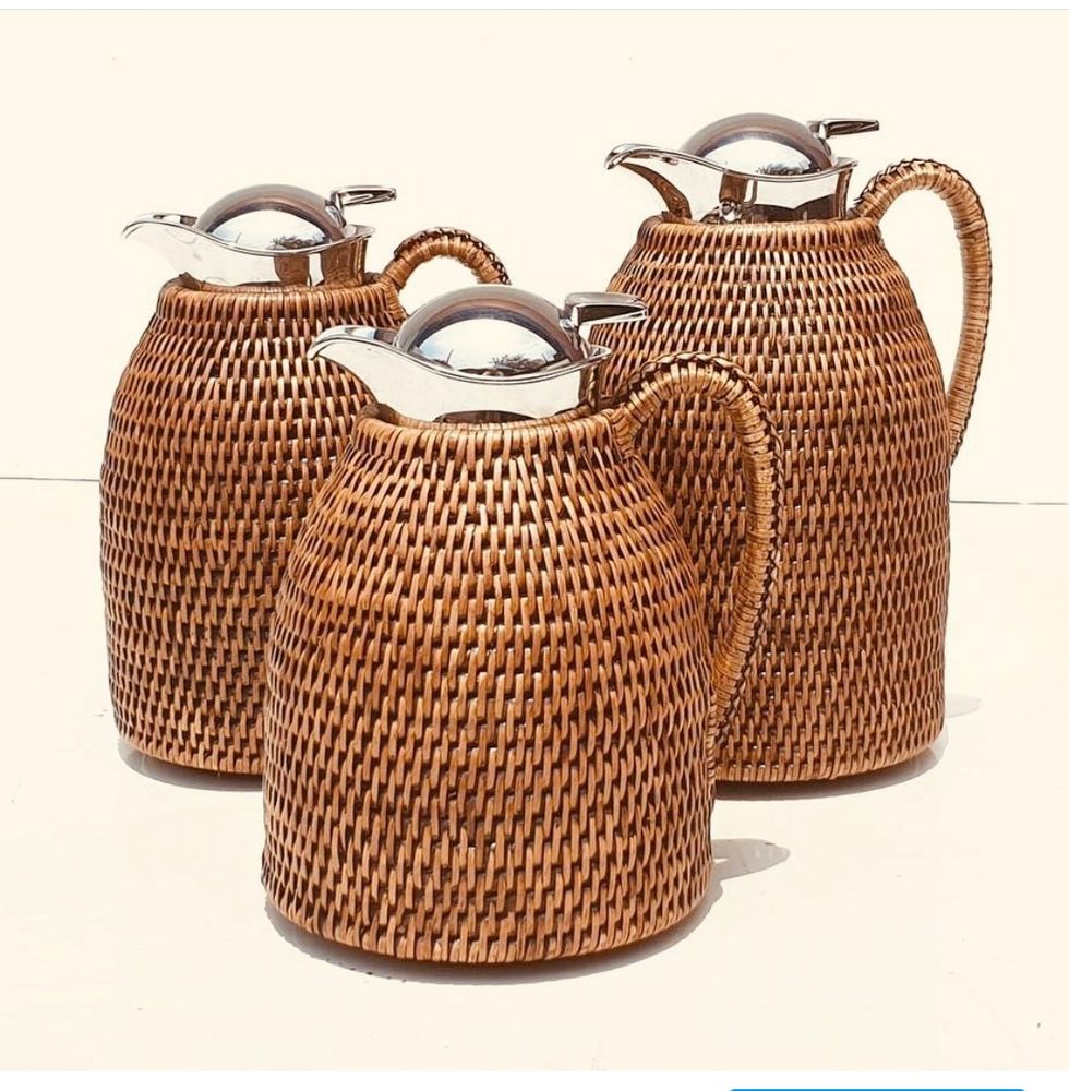 Céramique - Carafe en rotin. - ISHELA EUROPA LDA