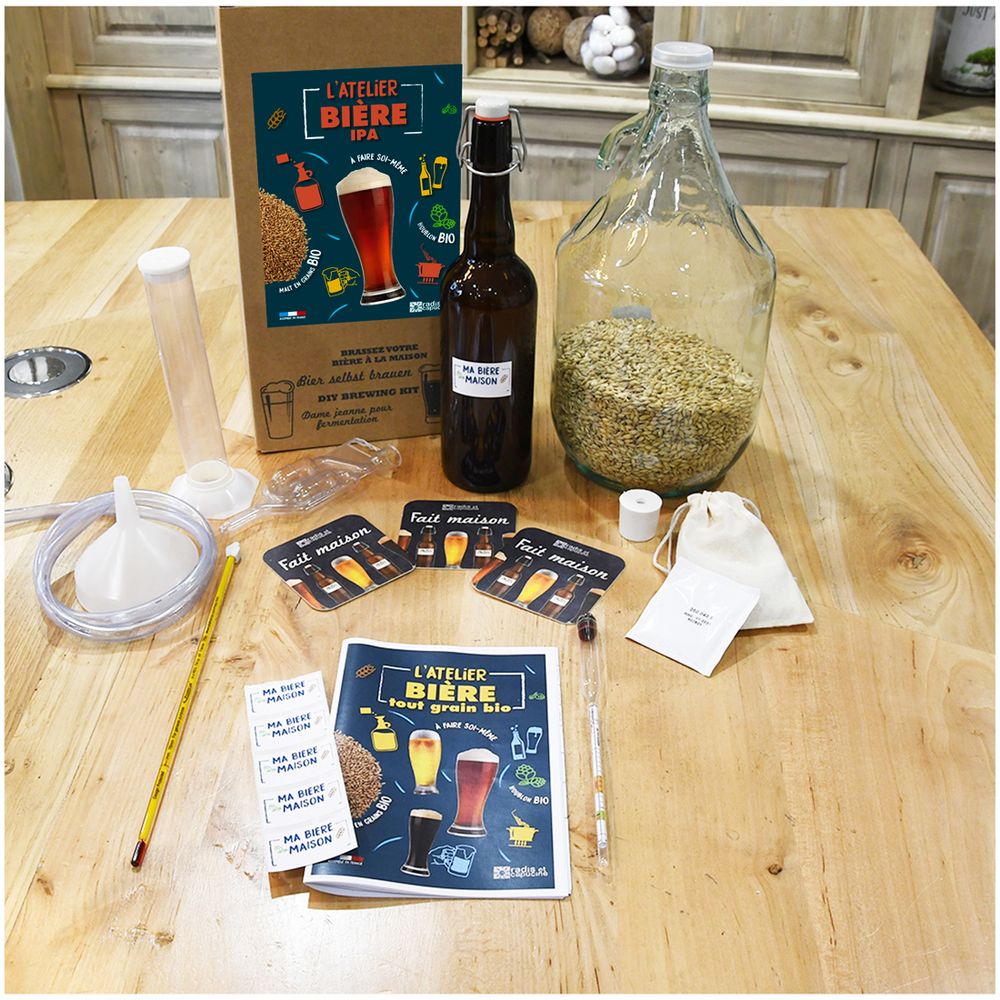 Cadeaux - Coffret Brassage biere IPA 5 litres avec malt bio - RADIS ET CAPUCINE