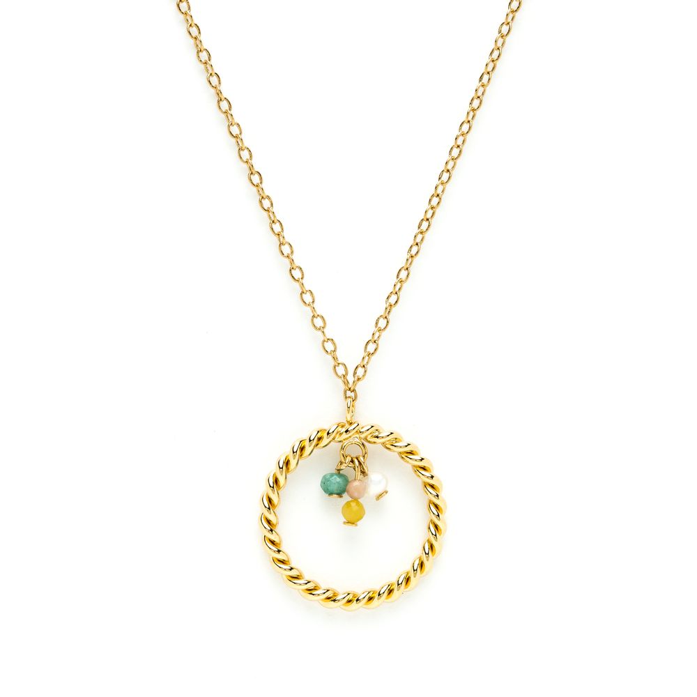 Bijoux - Collier anneau torsades perles d'eau douce - JOUR DE MISTRAL