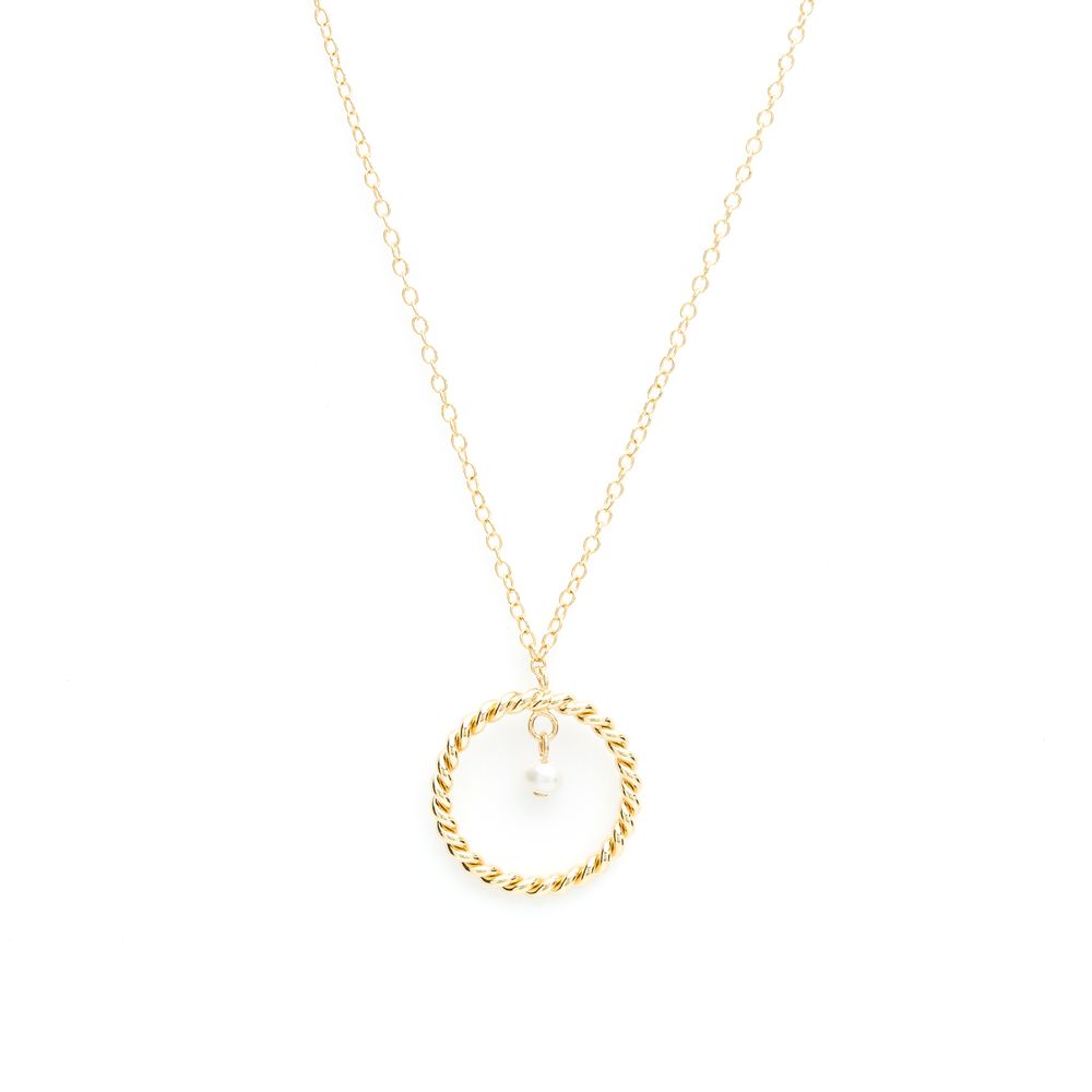 Bijoux - Collier anneau torsades perles d'eau douce - JOUR DE MISTRAL