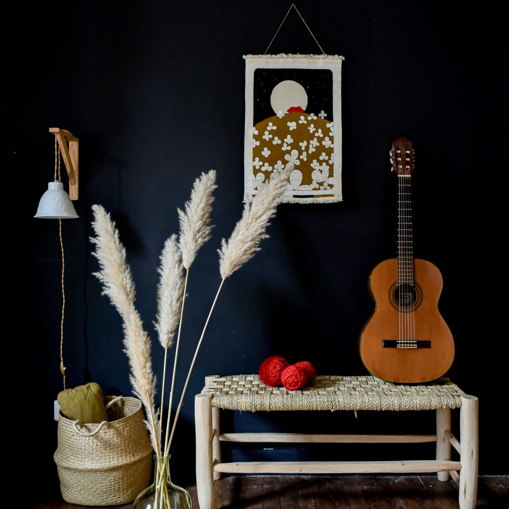Unique pieces - Aubusson Tapestry “La Lune” hand woven in wool - ATELIER CC BRINDELAINE
