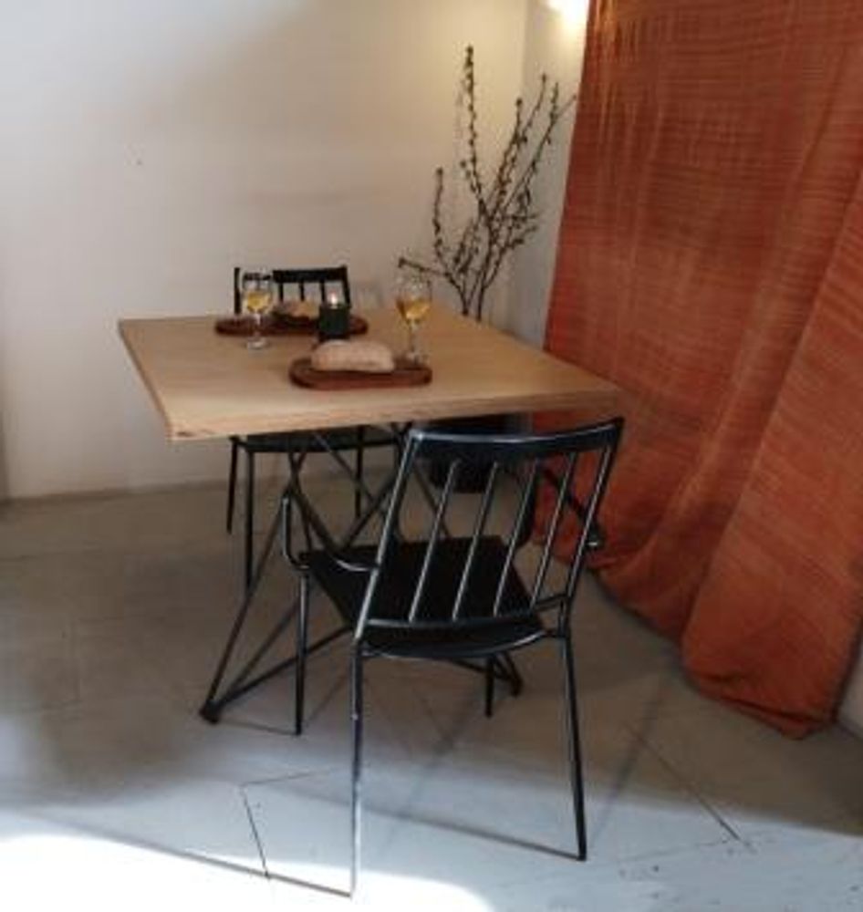 Table Starbase With Plywood Top Maple Veneer Dining Tables Living Mediteraneo Wood Steel Mom