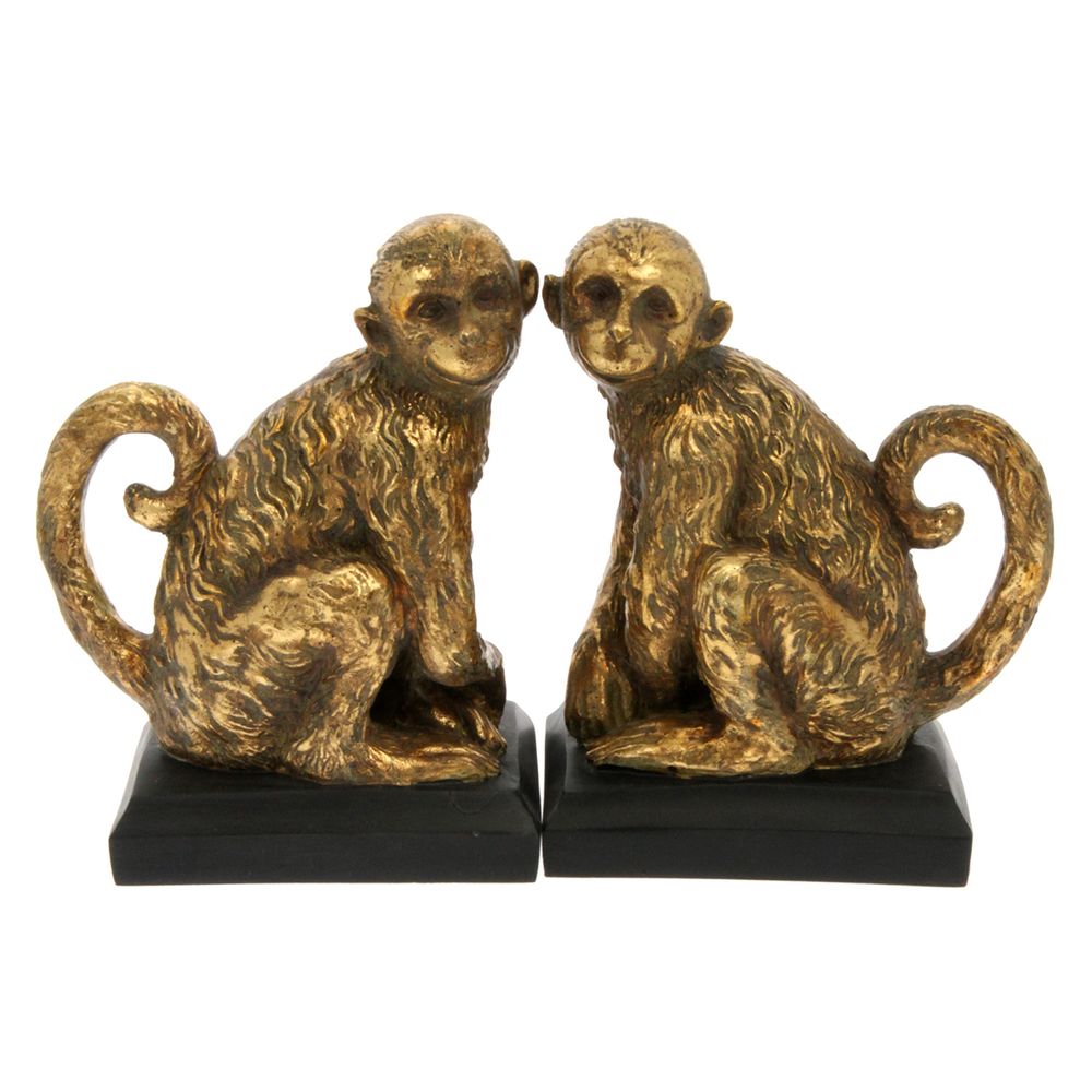 Autres fournitures bureau  - Serre-livres singes dorés - CHEHOMA