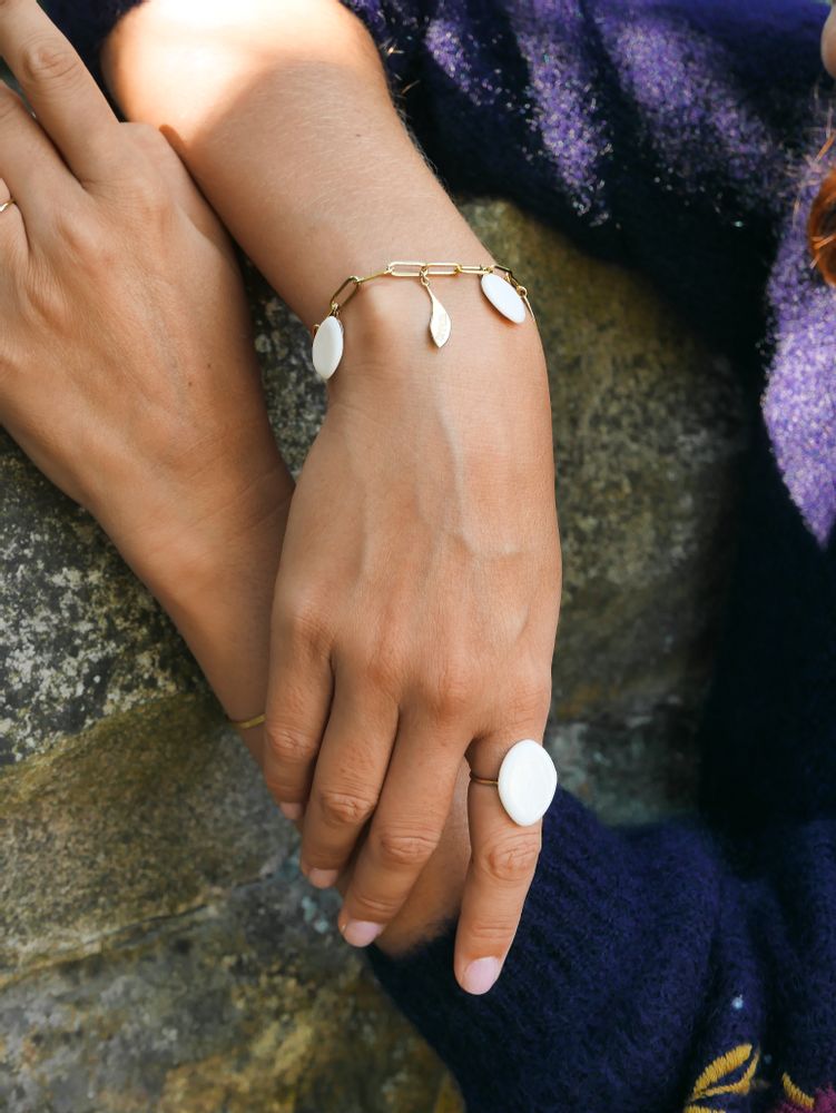 Jewelry - Olea porcelain medals bracelet - JOUR DE MISTRAL