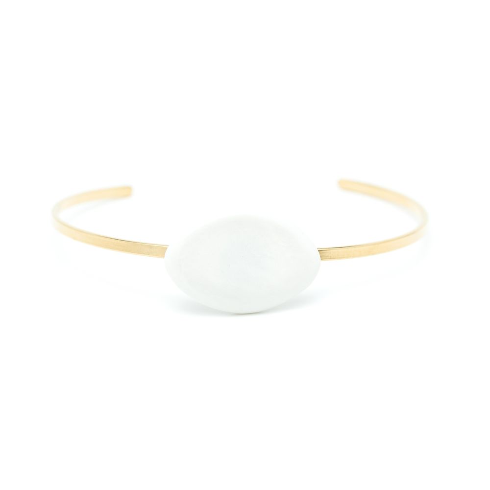 Bijoux - Jonc porcelaine blanche Olea - JOUR DE MISTRAL