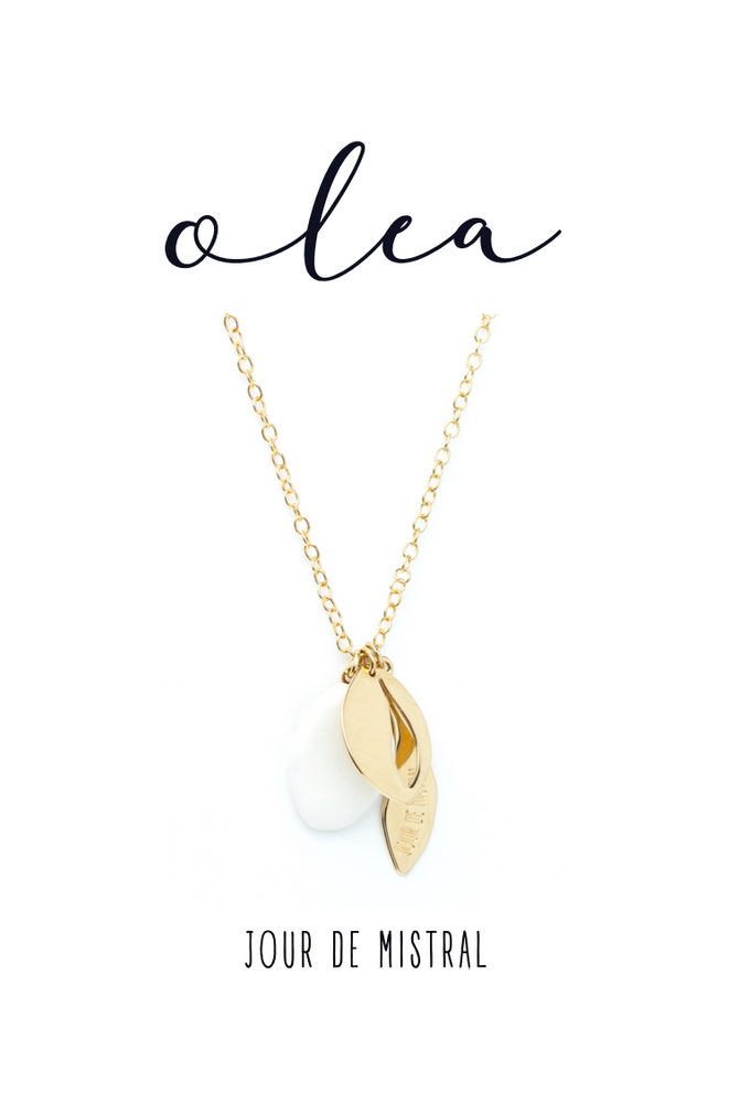 Jewelry - Olea gold and porcelain medal necklace - JOUR DE MISTRAL