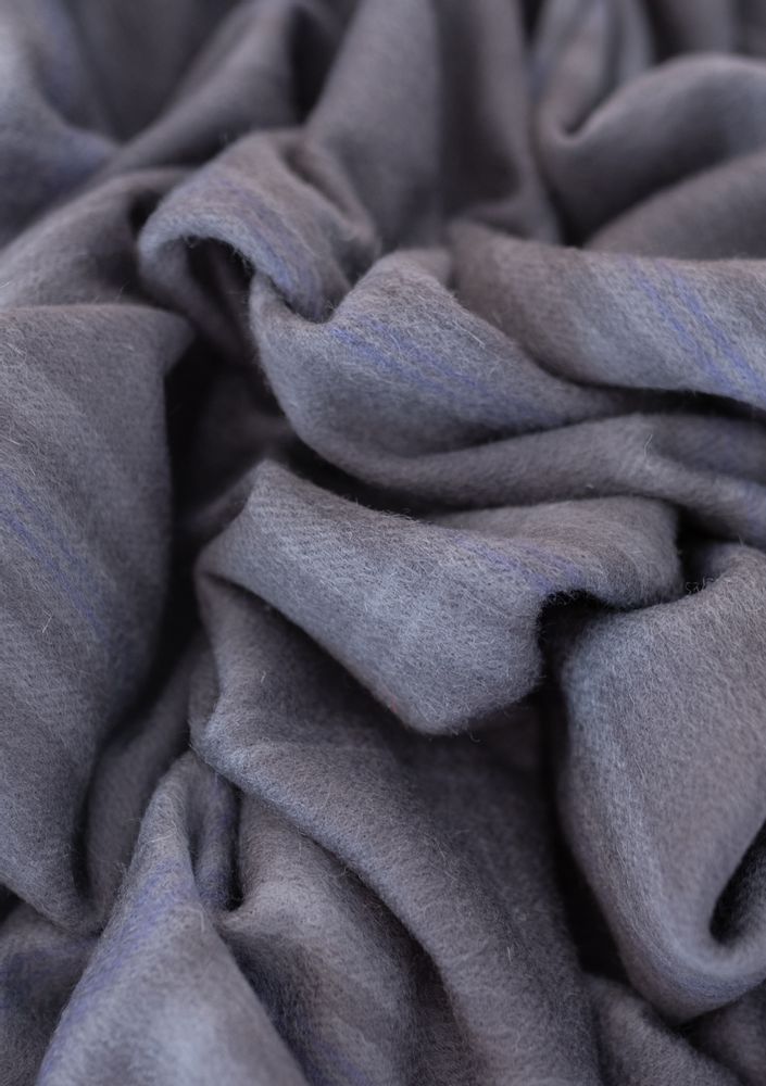 Throw blankets - Lambswool Blanket in Persevere Flint Grey Tartan - THE TARTAN BLANKET CO.