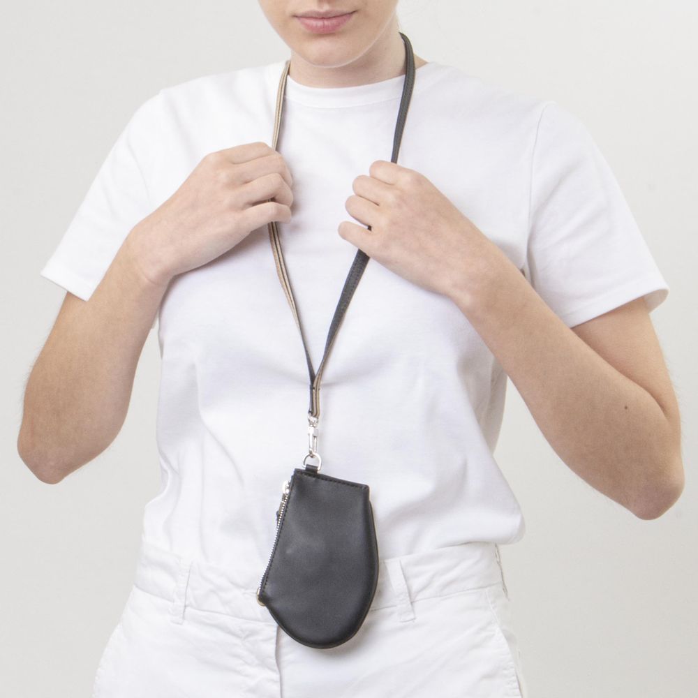 Pochettes - Zip Micro Nude - Pochette en cuir de haute qualité avec sangle amovible à glisser partout - MLS-MARIELAURENCESTEVIGNY