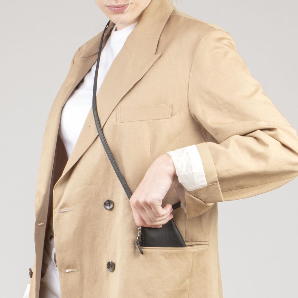 Pochettes - Zip Micro Nude - Pochette en cuir de haute qualité avec sangle amovible à glisser partout - MLS-MARIELAURENCESTEVIGNY