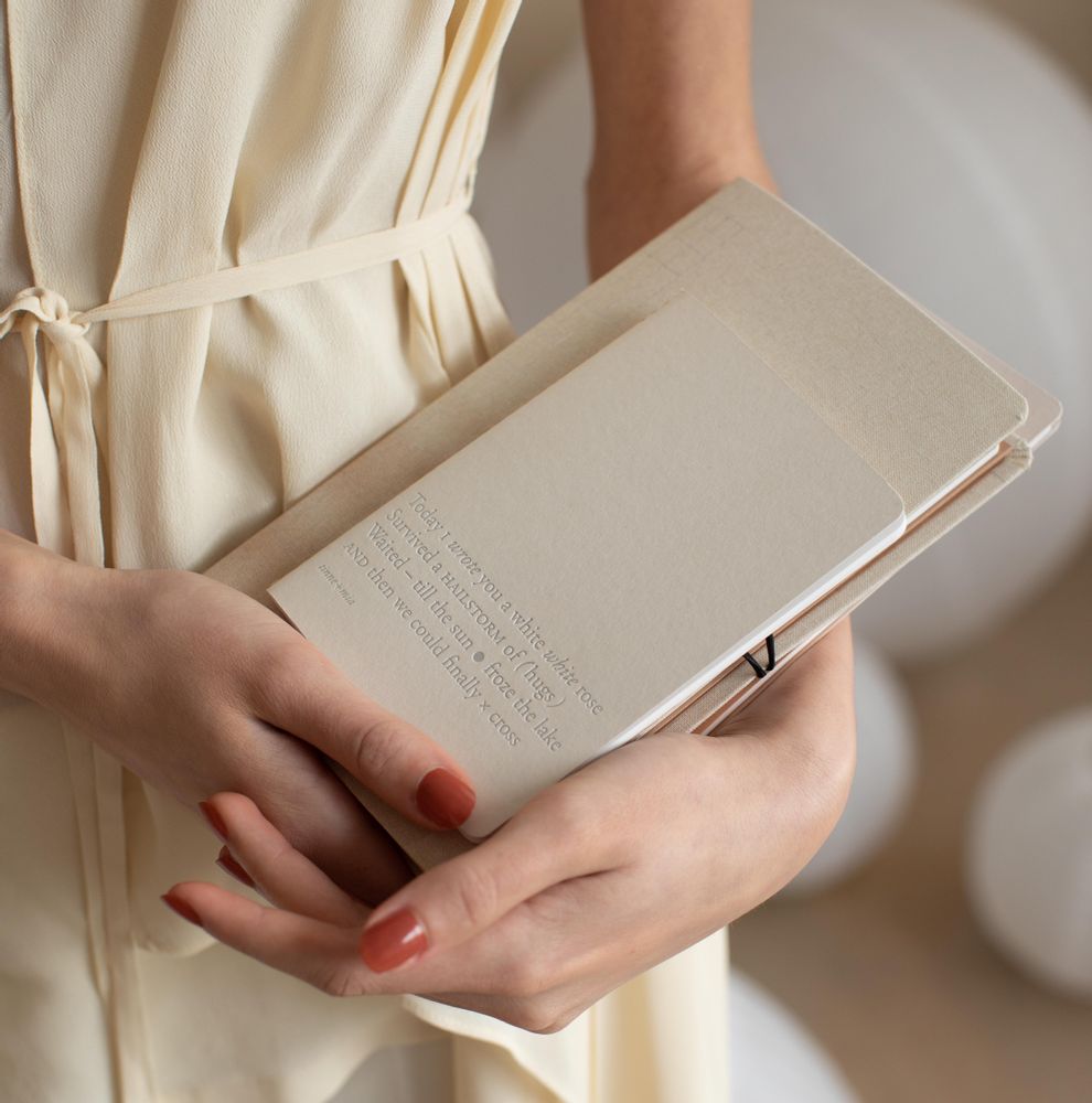 Stationery - Linen Diary 2021 with button - TINNE+MIA