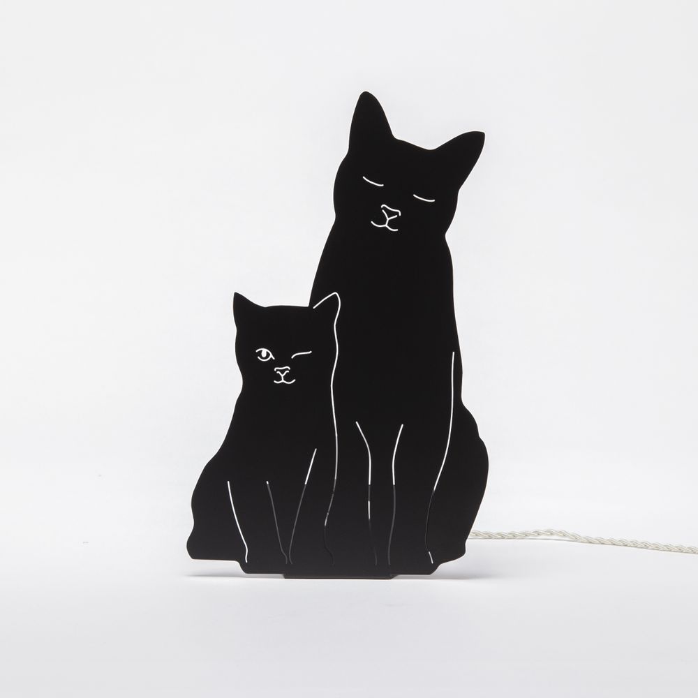 Other wall decoration - THE KITTIES LAMP - BLACK - GOODNIGHT LIGHT