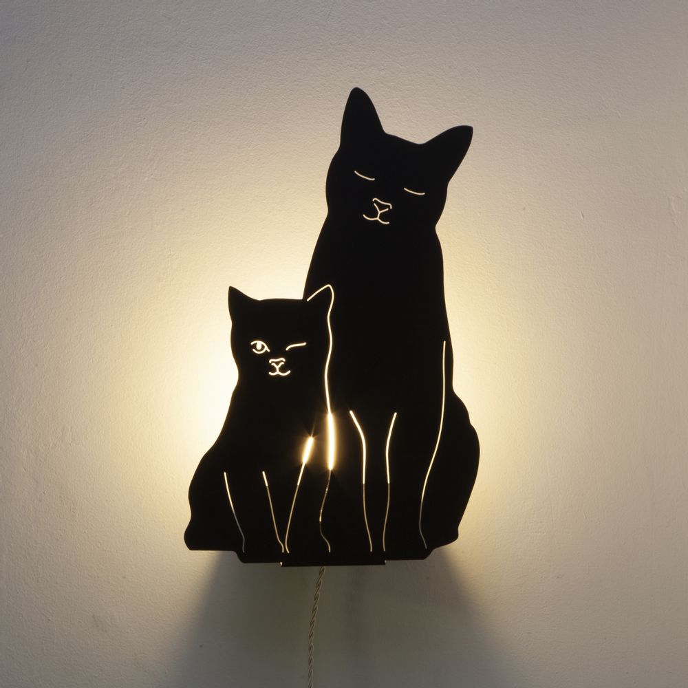 Other wall decoration - THE KITTIES LAMP - BLACK - GOODNIGHT LIGHT