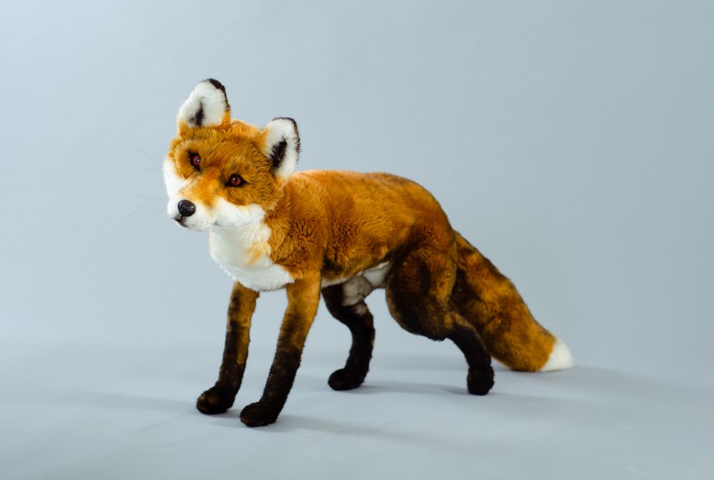 Sculptures, statuettes and miniatures - Realistic toy fox. Faux taxidermy. Window display - KATERINA MAKOGON