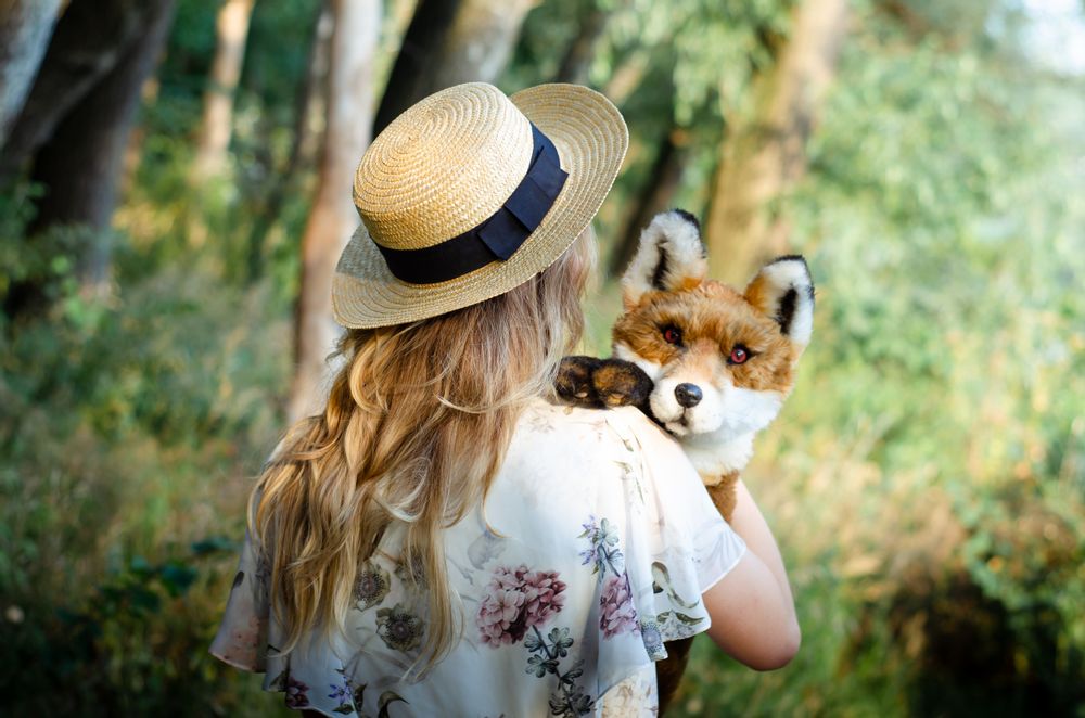 Sculptures, statuettes and miniatures - Realistic toy fox. Faux taxidermy. Window display - KATERINA MAKOGON