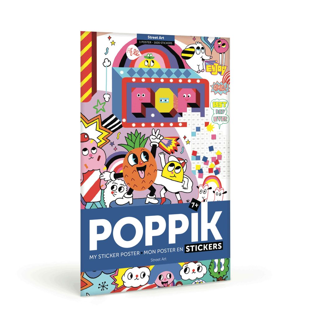 Children's games - Creative poster + 1600 Stickers - WORLD MAP - POPPIK - BAYARD JEUNESSE