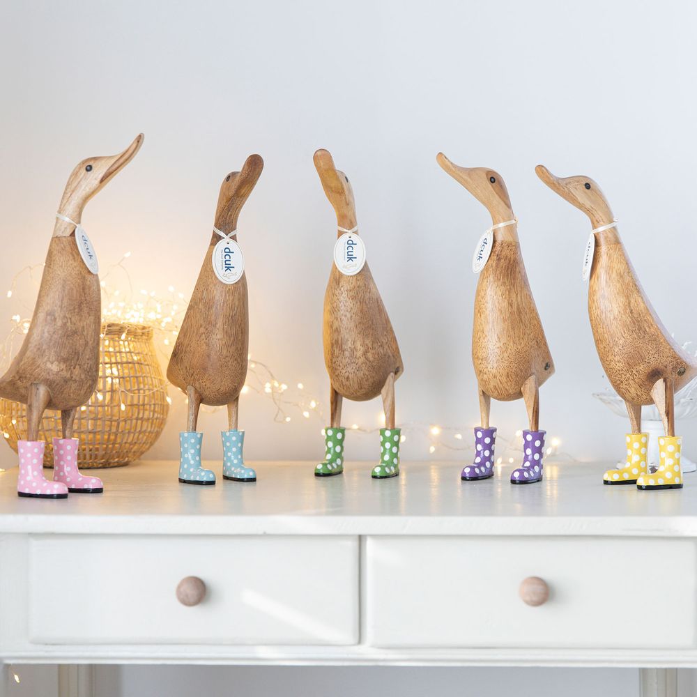 Homewear - Canards avec bottes en cuir velours à pois - DCUK