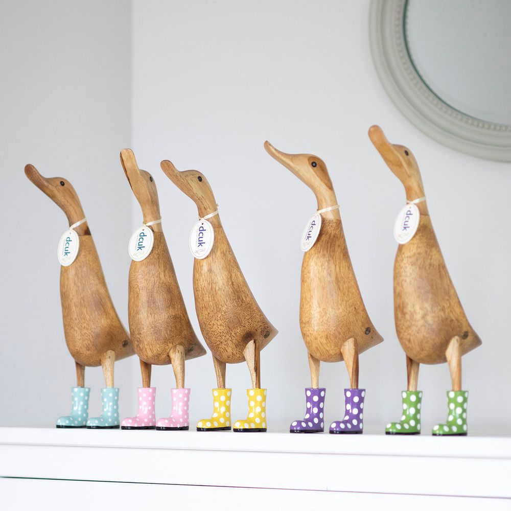 Homewear - Canards avec bottes en cuir velours à pois - DCUK